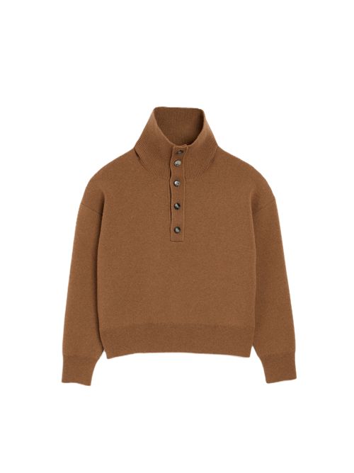 Maglione in maglia di lana compatta. Ami Paris | UKS885.KN0192280 CAMEL